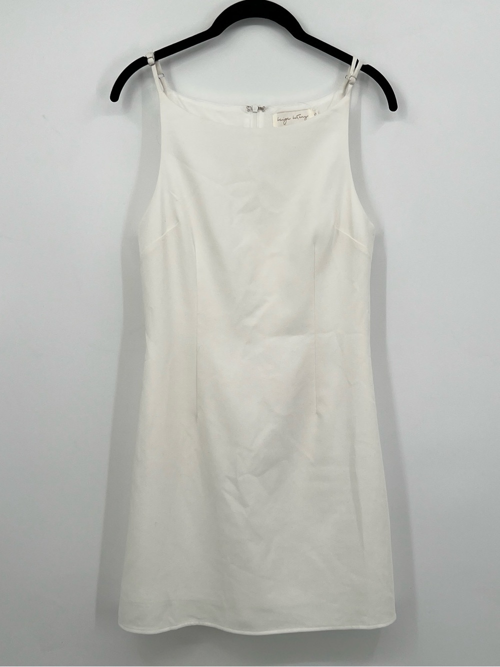 Beige Botany size small White Sleeveless Shift Dress - Classic Minimal Style